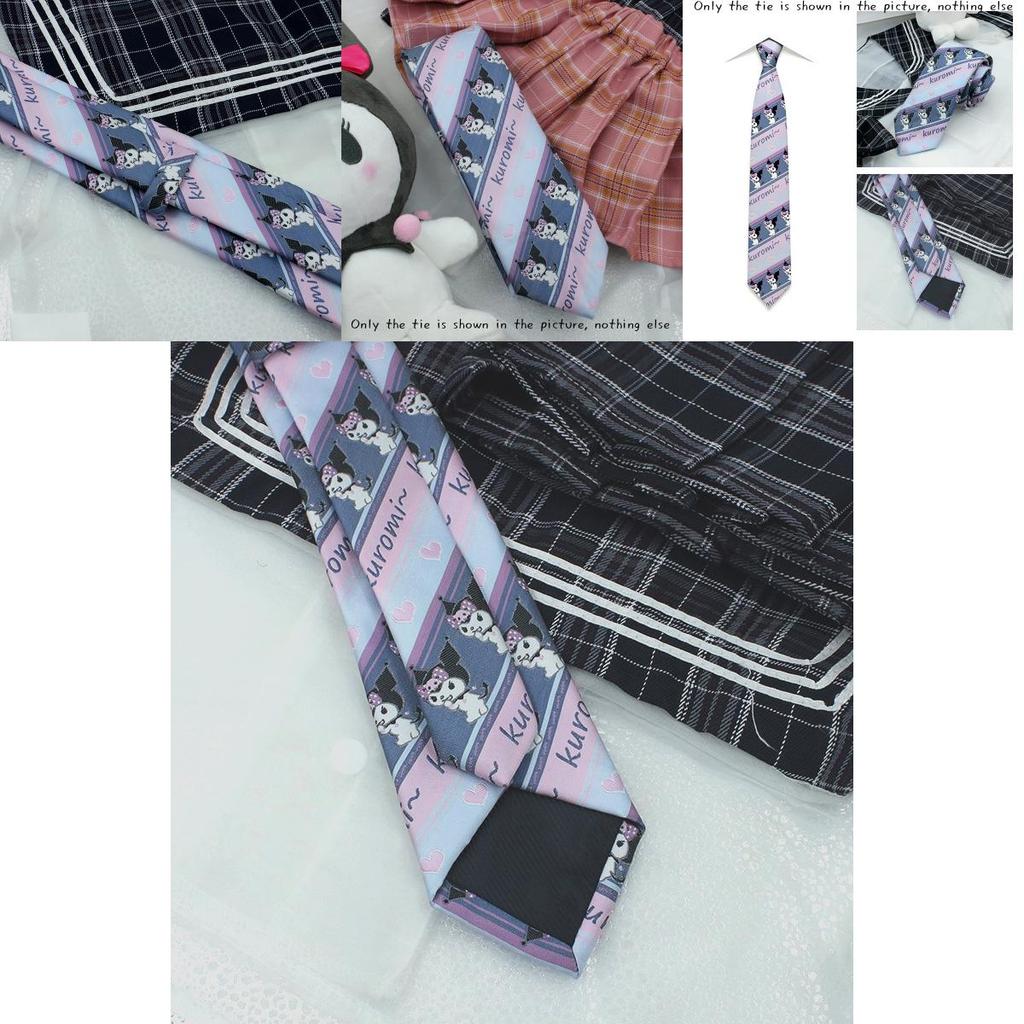 Trendy Arrowhead Type Tie With Kuromi And Sanrio Stripes