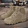 Men's Plus Size Mid-Top Tactical Hiking Boots - Outdoor Military Desert Field Boots