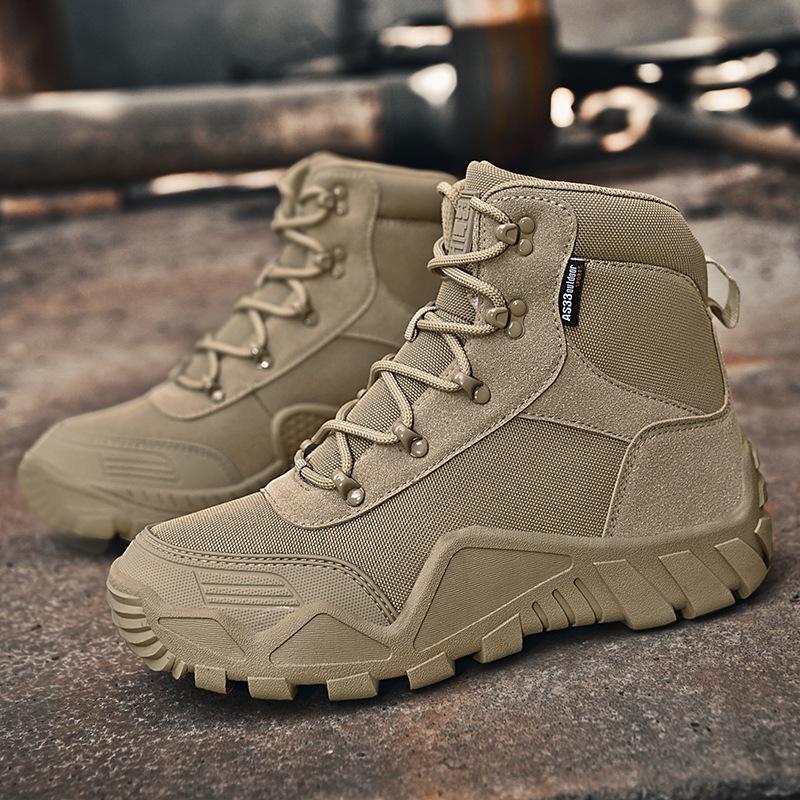 

Men s Plus Size Mid-Top Tactical Hiking Boots - Outdoor Military Desert Field Boots 41 пісочний