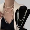 Multi-layered Pearl Necklace Simulated Pearl Sweater Chain Elegant Women's Necklace  Casual Wear