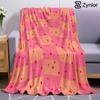 Check Dots Cartoon Anime Print Flannel Blanket Soft Warm Throw for Kids Bedroom Sofa Bed Christmas Office Car