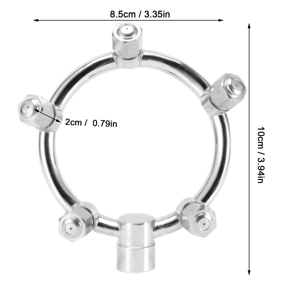 G1/4 Female Misting Nozzle Stainless Steel Round Sprinkler Nozzle Silver 5 Head Garden Sprinkler Nozzle Garden Irrigation