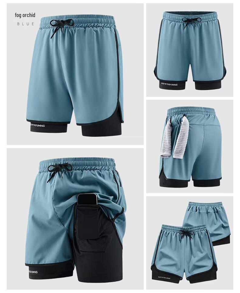 Pantaloncini Sportivi Unisex a Doppio Strato Anti-Esposizione per Corsa e Escursionismo