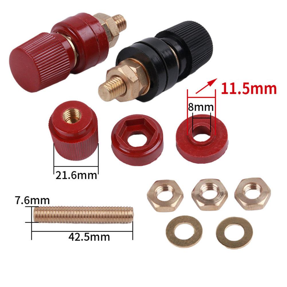 1Pcs 200A Binding Post M8 Thread 555 Type Brass Binding Post For Welding Machines Red Black Posts Terminal Blocks Power Supply