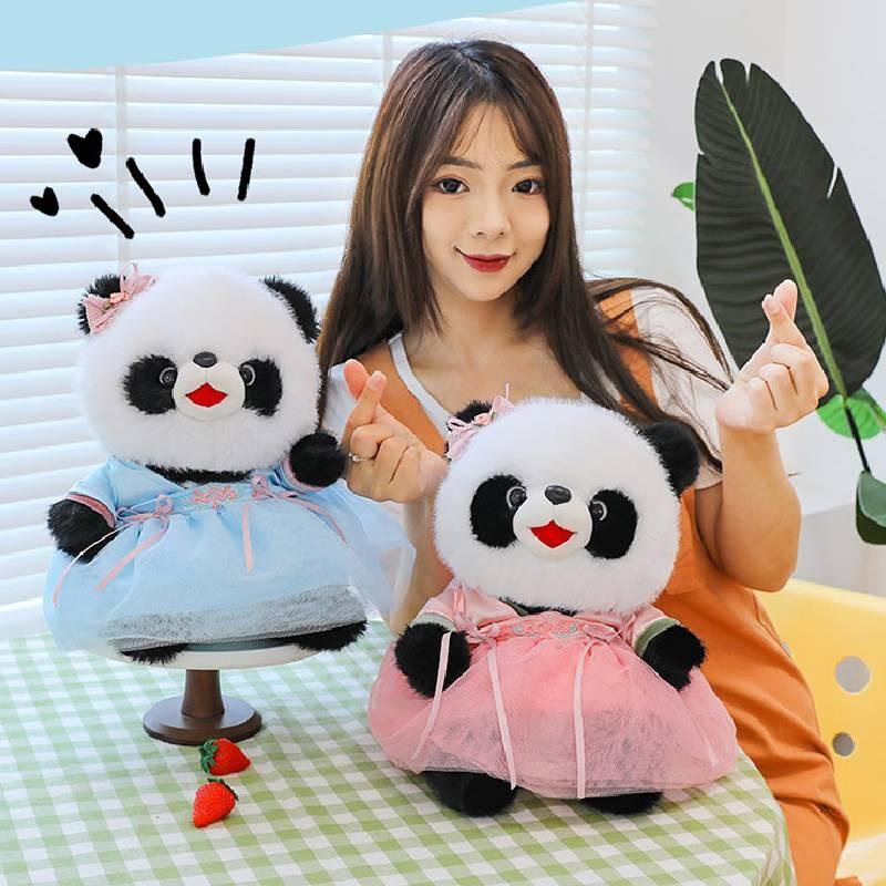 Adorable Large Panda Plush Toy With Chinese Style Hanfu Design For Birthday Gifts And Cuddling Comfort