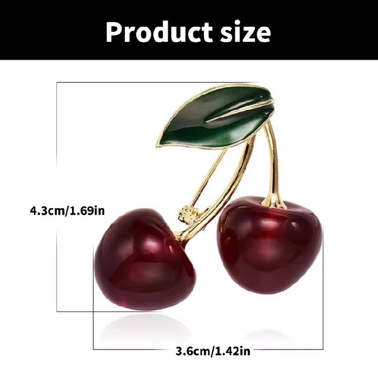 Alloy Cherry Brooch Cherry Corsage Pin Unique Plant Brooch for Those Who Love Unique and Eye Catching Accessories