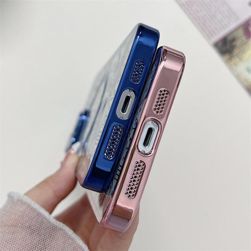 Luxury Line Mechanical Magnetic Wireless Charging Electroplated Case for iPhone 14 13 12 11 Pro Max All-inclusive Fall Protection Cover