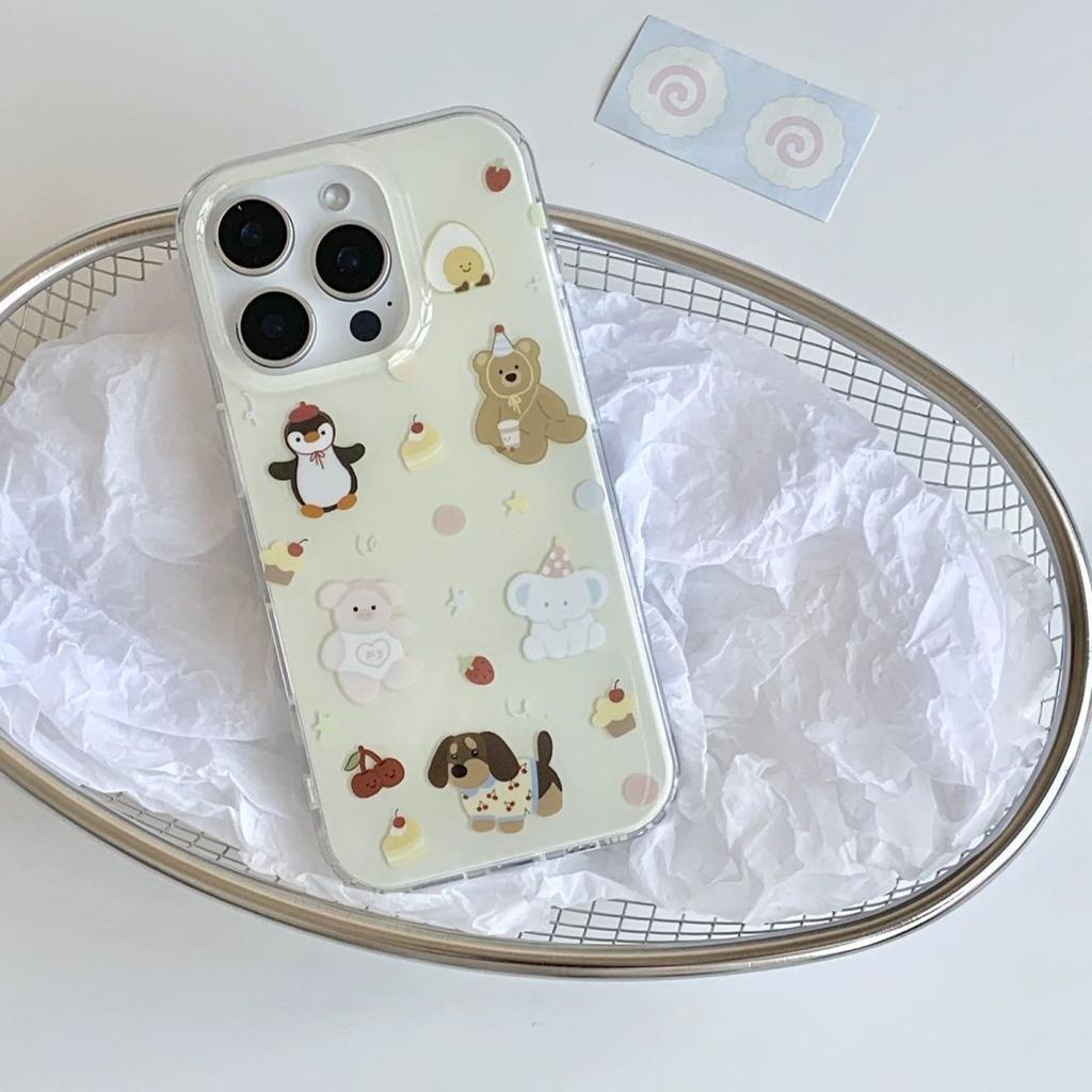 Cute Animals Cartoon Phone Case for Iphone 17 Pro Max 16 Plus 15 14 13 11 Silicone Back Cover for Iphone 12 Pro Xr Xs X 8 7 Plus