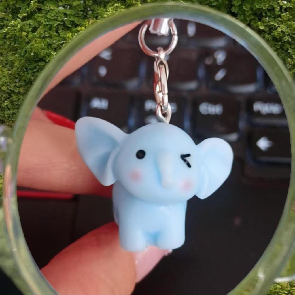 Adorable Blue Elephant Resin Ornament for Creative Desk or Miniature Scenery