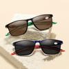 Fashion Vintage TR90 Photochromic Reading Glasses Flexible Color Changing Presbyopia Eyewear Retro Outdoor Sports Sunglasses To +4.0