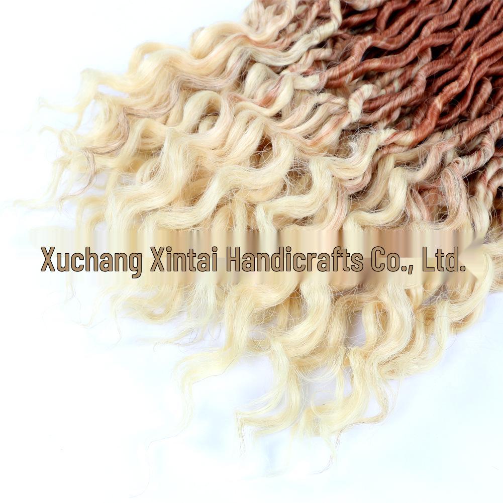 Farbverlauf Lange Lockige Perücke - Afrikanisch Europäisch Amerikanisch Faux Locs Synthetische Faser Extensions