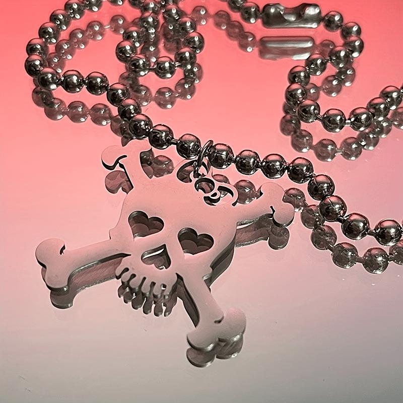 1pc Punk Y2K Style Pendant Necklace,Skull Sword Thorns Flame Titanium Steel Pendant Necklaces for Gift Party Jewelry Hip Hop Cha