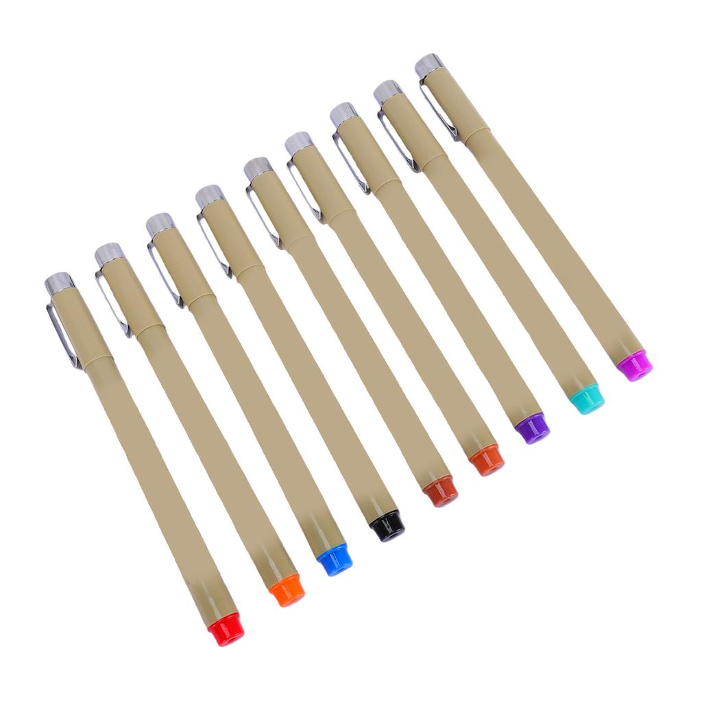9PCS Fine Liner Pen Sketch Drawing Pens Water Proof Ink for Artists Sketching Watercolor Calligraphy Detail Outlining