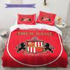 Sunderland Association Football Club Custom Name Pattern Bedding Quilt Set Quilt Cover Pillowcase Home Birthday Gift(1 * Duvet Cover + 2 * Pillowcase,