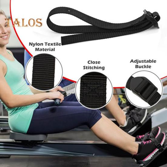 2Pcs Rowing Machine Foot Strap Heavy Duty Adjustable Feet Strap Replacement Multi-functional Fitness Equipment Auxiliary Webbing with Buckle