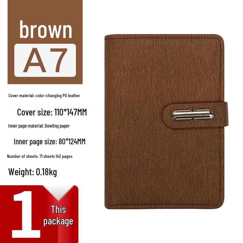 

A7 Compact Korean Loose-Leaf Notebook - Extra Portable Pocket-Size Mini Notebook