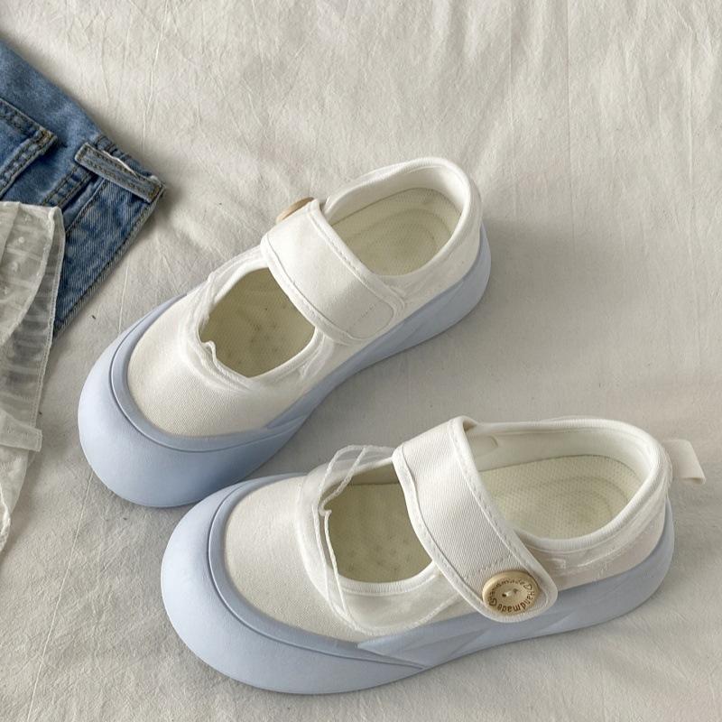 New Women's Shallow Opening Single Shoes Velcro Casual Sports Board Shoes