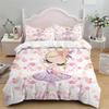 Cartoon Ballet Dancing Girl Duvet Cover Set Princess Twin Size Bedding Kids Nordic Bed Cover 150x90 Queen King