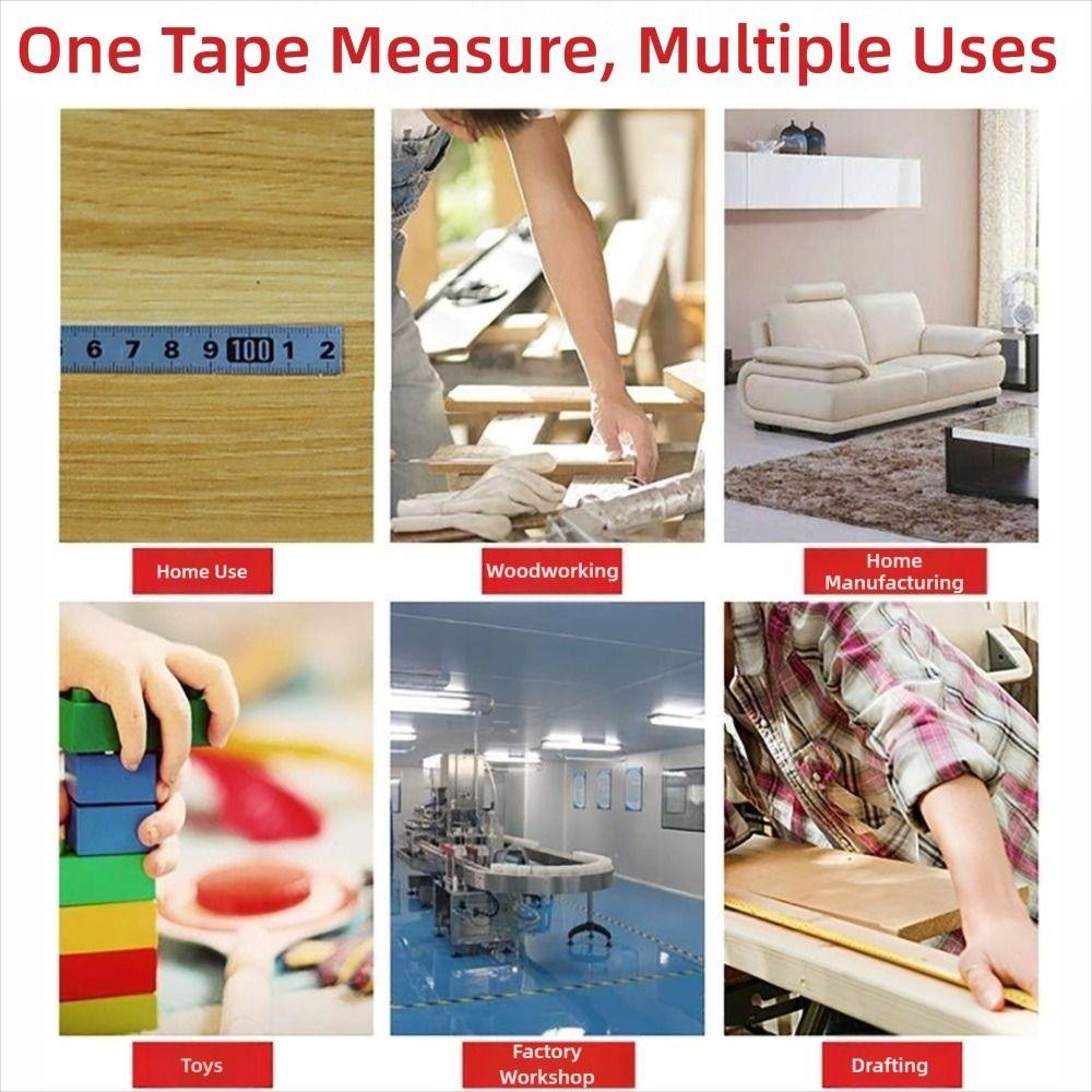 12MM Width Metal Tape Measure Self-Adhesive Workbench Ruler Durable Measuring Tape