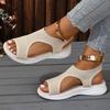 Offene Sandalen, Damen Sommer Neue Modische Übergröße Fischmaul Fliegen Gewebtes Set Fuß Vielseitige Sandalen