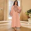 AB421 Elegant Embroidered Middle Eastern Pullover Robe - Arabic Jalabiya Dress