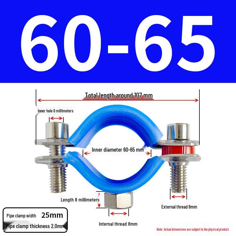 Stainless Steel Pipe Clamp Bracket with M8 Nut for Cable and Gas Pipes