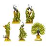 Peacock Figurine Sculpture Ornament Miniature Bookshelf Cabinet Decoration