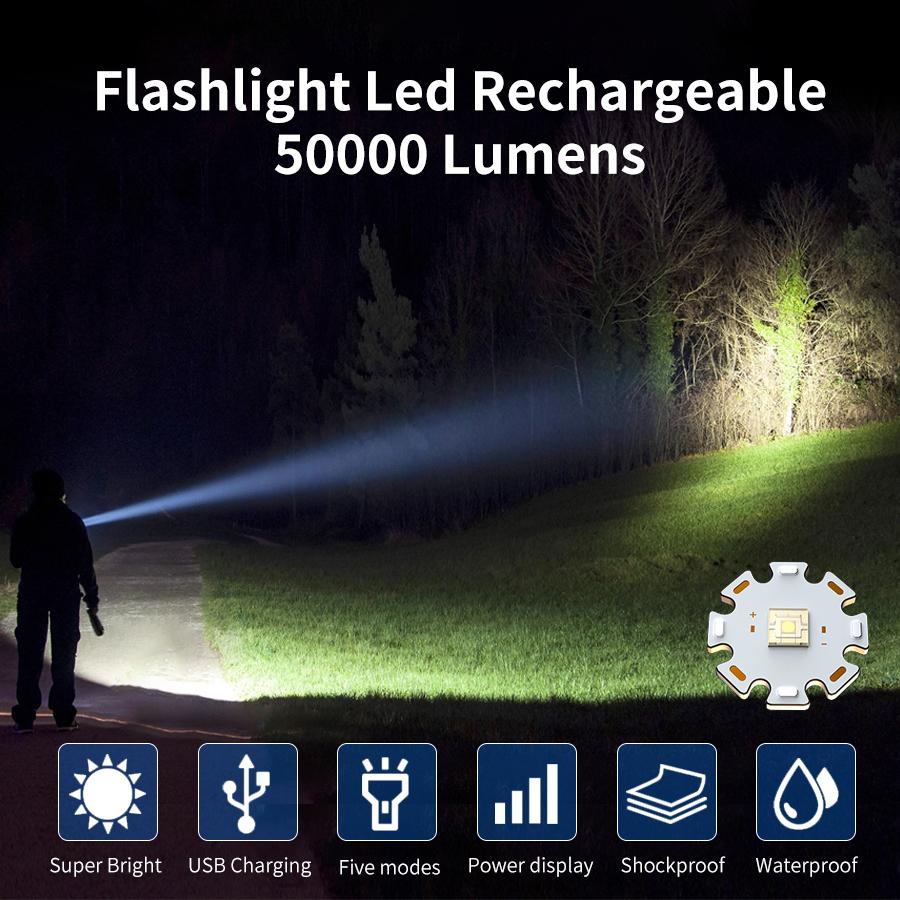 LED Flashlights Outdoor Emergency Power Reserve Battery Pack Camping Lamp Ideal Choice for Camping Equipment Zoomable Bright