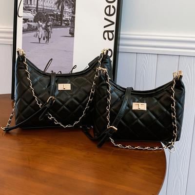 Niche Design Diamanten Ketting Enkele Schouder Onderarm Draagtas Trendy Hoge Waarde Commuter Messenger Bag
