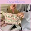 Small Floral Portable Storage Bag With Colorful Rope Handle For Daily Use