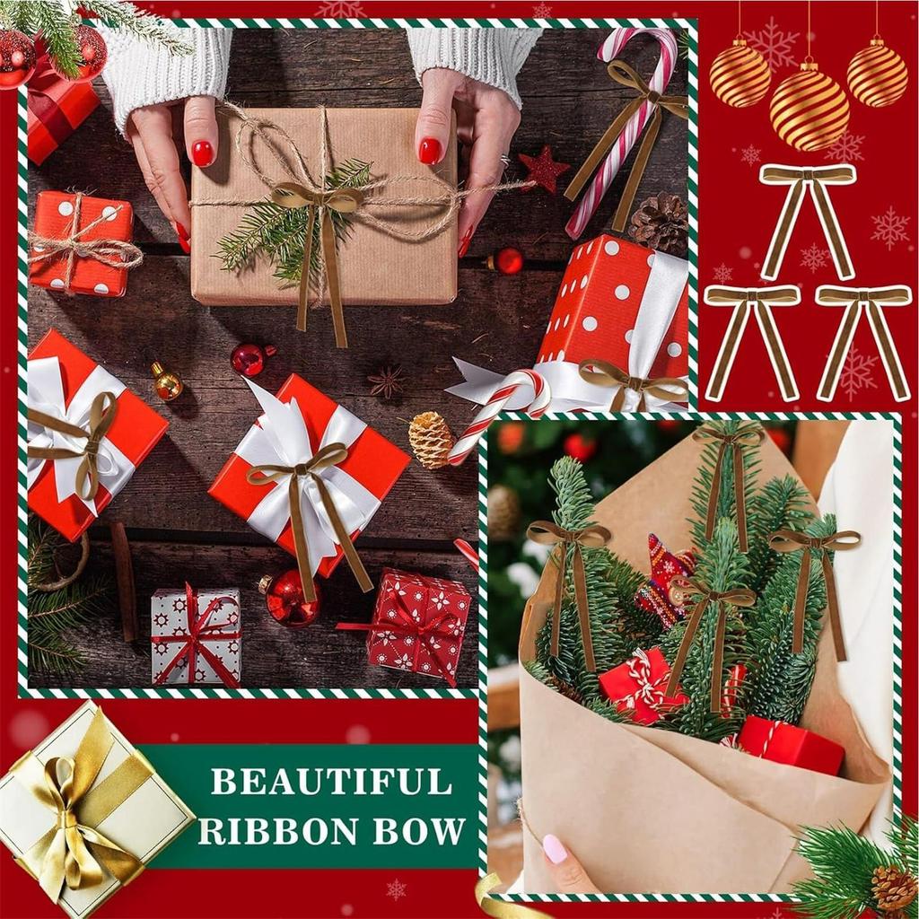 12Pcs Christmas Decoration Bow Red Xmas Tree Bowknot Pendant for Home Decor Navidad New Year Party DIY Gift Ornaments