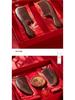 Red Bridal Comb & Mirror Set: Elegant Wedding Accessories for Women