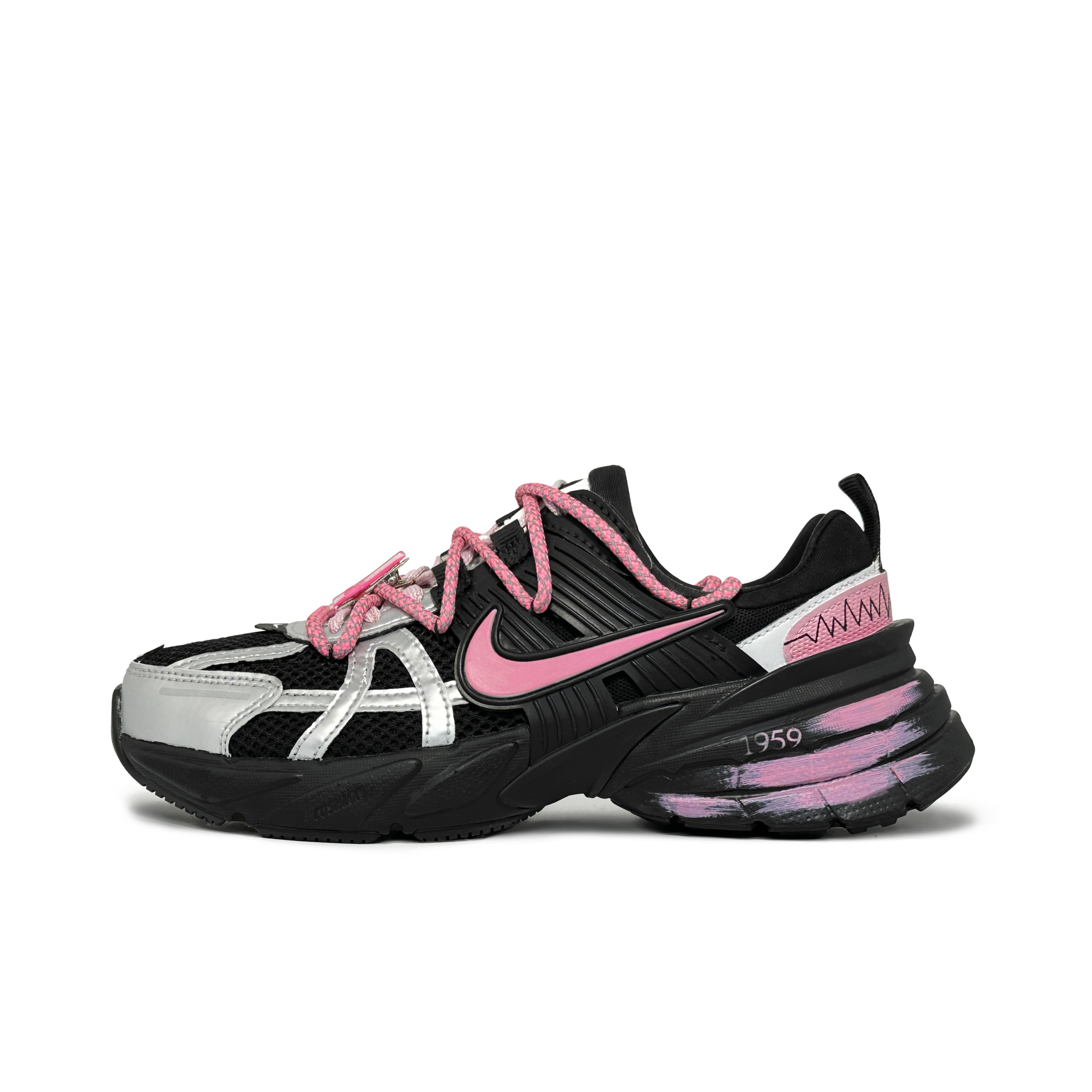 Nike V2K Run Low top Running Shoes Women s Black Pink FD0736-100(Team186-) 37.5