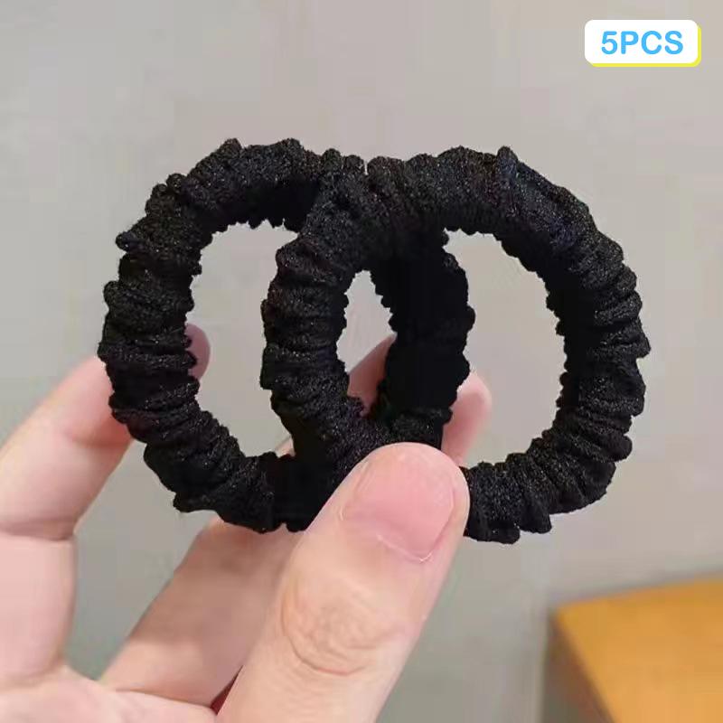 5Pcs Simple  Classic Large Stretch Hair Ties For Women Girls Thick Seamless High Ponytail Holders Elastic Hair Scrunchies