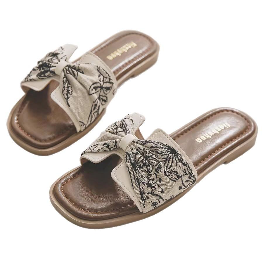 Plochá podrážka se sukní, národní styl cool pantofle, dámské letní venkovní, vílí styl je krásný 2025 nový francouzský styl móda