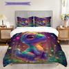 Dinosaur Pattern Bedding Quilt Set Quilt Cover Pillowcase Home Decoration Birthday Gift (1 * Duvet Cover + 2 * Pillowcase, Without Core)