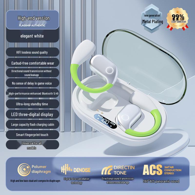 AI-Powered Bluetooth Ear-Hook Headphones with Long Battery Life & Superior Sound Quality