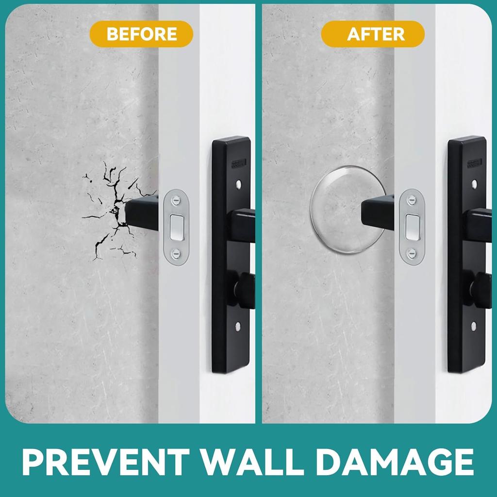 Door Stoppers for Wall, Etybetopstar 6Pack 2" Rubber Door Knob Wall Protectors, Strong Self-Adhesive Door Bumpers for Wall, Quiet & Shock-Absorbing