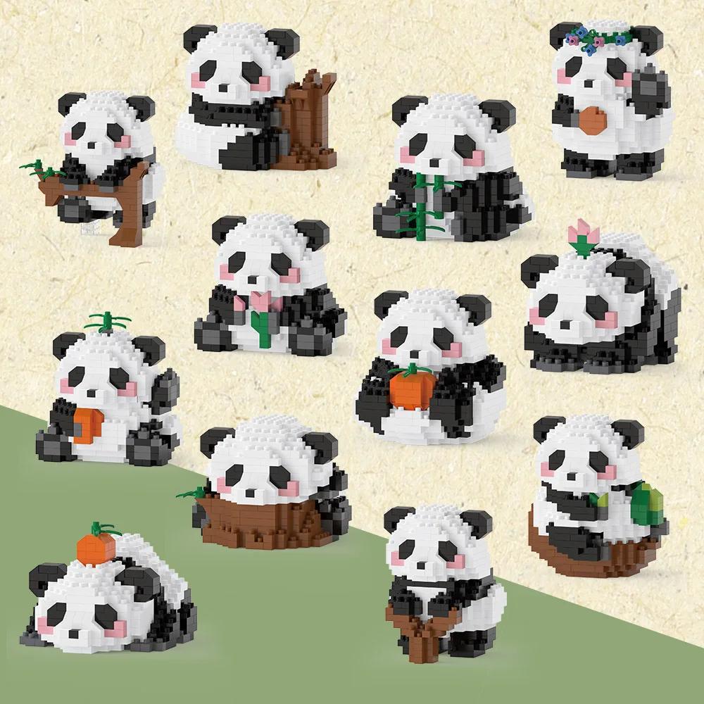 Creative DIY Assemable Animal Cute MINI Chinese Style Animal Panda Building Block Educational Boy Toys For Children Model Bricks