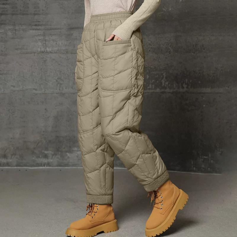Women Warm Pants Lightweight Down Cotton Loose Large Size Casual Warm Harem Pants Warm Women's Pants