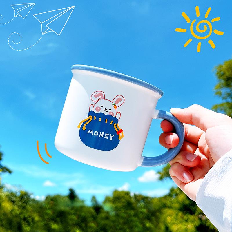 Cute Little Rabbit Ceramic Cup Mug Drinking Water Cup Cup Creative Year of Rabbit Gift Milk Cup Breakfast Cup