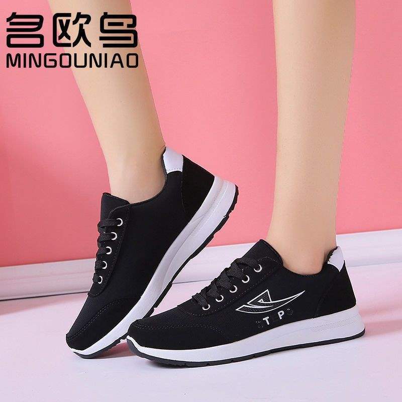 Shoes spring black sneakers running shoes platform flat canvas single shoes
