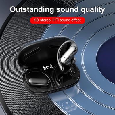 2024 Słuchawki Bezprzewodowe TWS Słuchawki Sportowe Bluetooth 5.3 Smart Touch HiFi 9D Stereo Wodoodporne Zaczep na Ucho Zestaw Słuchawkowy z Mikrofonem