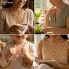 Bohemian Handgefertigter Seestern Sonne Anhänger Halskette für Damen Sommer Muschel Imitation Perle Reiskorn Perlen Choker Strandurlaub Schmuck