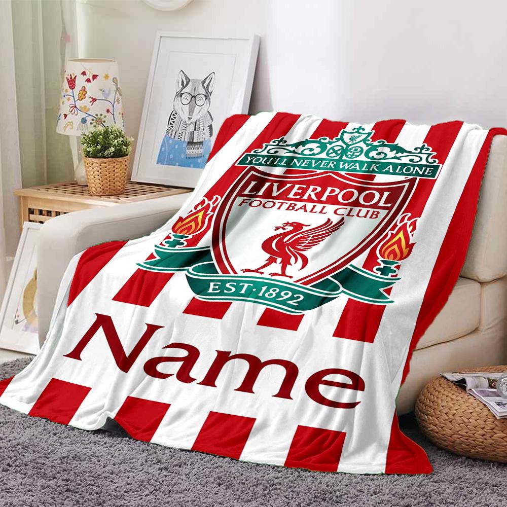 Custom Name Liverpool Football Club Theme Printed Blanket Perfect For Couch Bed Travel Outdoor Use Machine Washable Cozy Durable