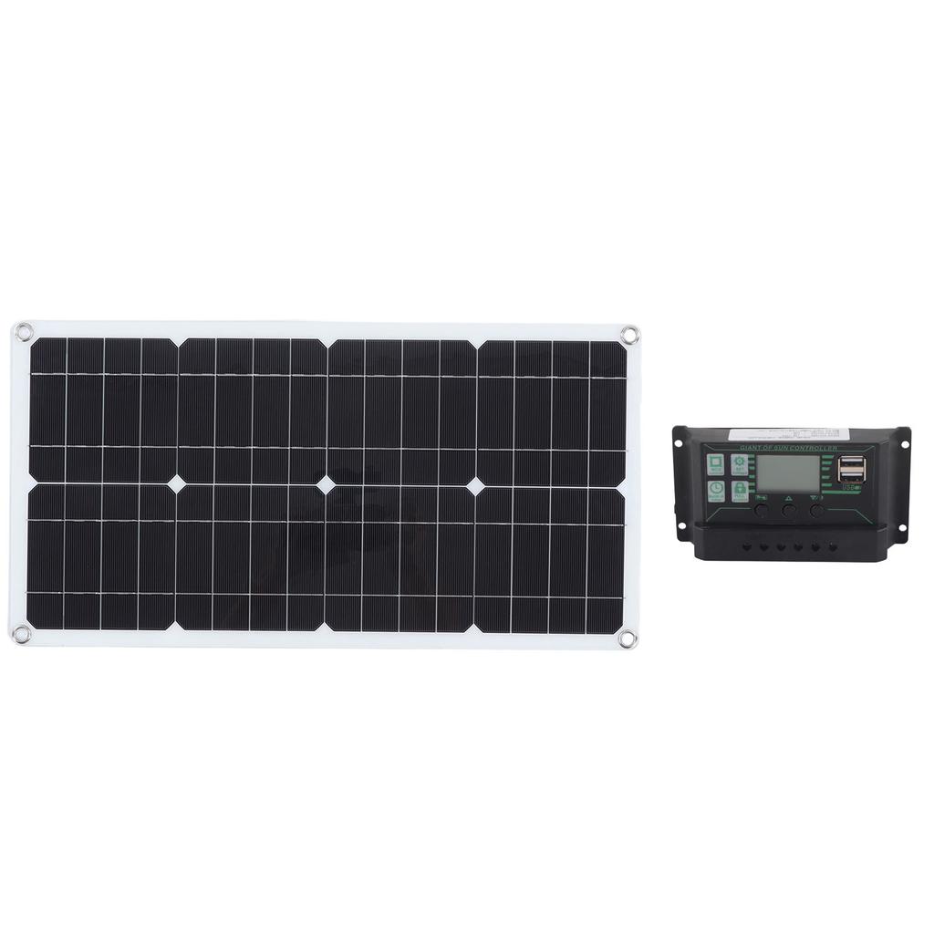 250W Monocrystalline Solar Panel Kit with 10A Charge Controller Dual USB Ports for RV Car Boat Battery Charging