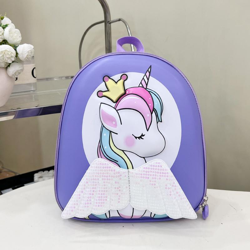 Backpack Eva Kids Material With Unicorn Cartoon Print High Capacity For Daily