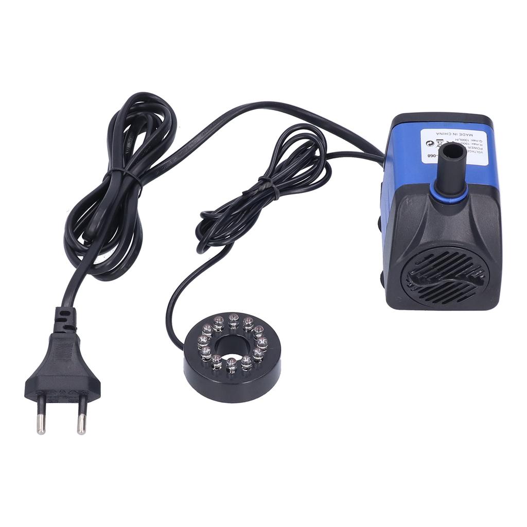 3-i-1 nedsenkbar fontenepumpe, vannpumpe til fisketank med 7 stk.Farget LED-lys