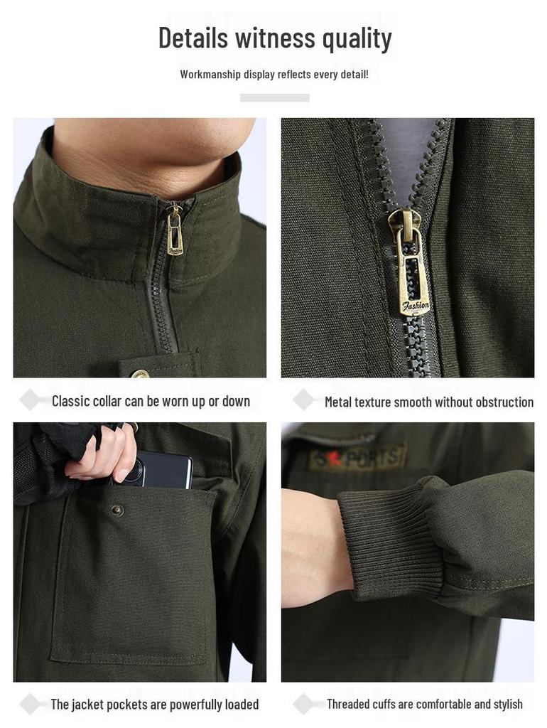 Robuste Arbeitskleidung für Herren: Frühjahrs-/Herbst-Hitzeschutz-Anzug, verschleißfest, für Autoreparatur, Elektroschweißen und Bauwesen.