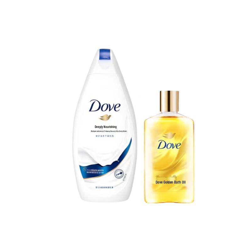 

Dove Nourishing Body Wash & Shimmering Bath Oil Set